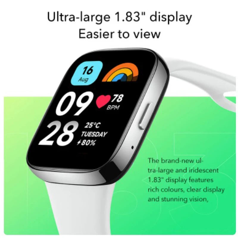 Durable Global Version Xiaomi Redmi Watch 3 Active 1.83" Display Bluetooth Phone Call 5ATM Waterproof Supports 100+ Fitness Modes