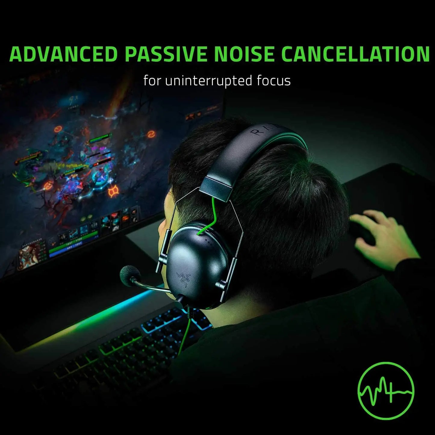 Wired Esports Headset Advanced Passive Noise Cancellation, 7.1 Surround Sound, Hyperclear Cardioid Mic