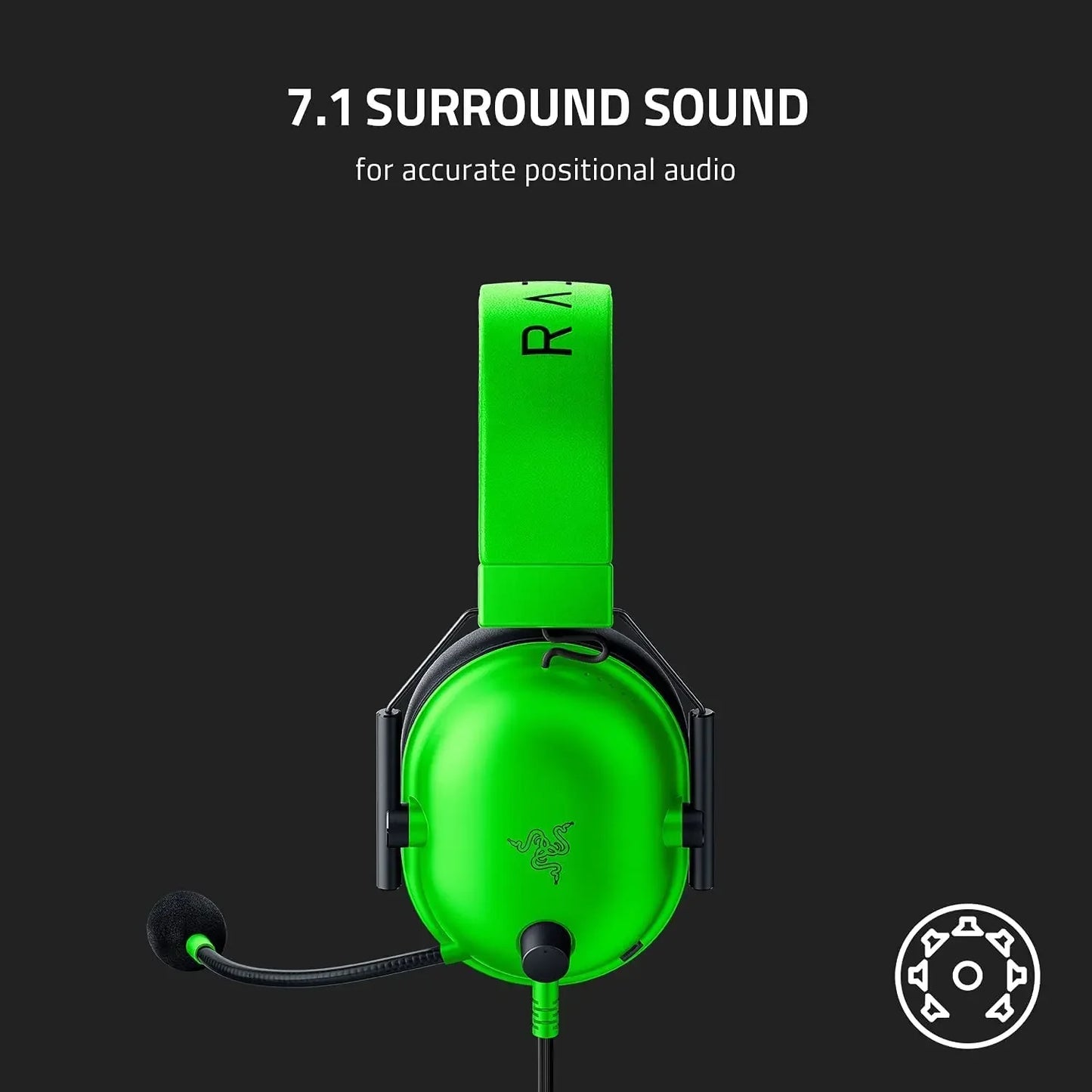 Wired Esports Headset Advanced Passive Noise Cancellation, 7.1 Surround Sound, Hyperclear Cardioid Mic